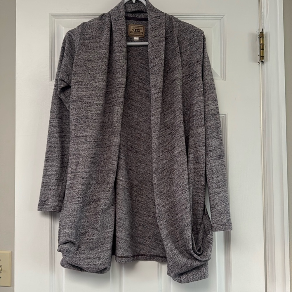 UGG Australia Open Front Drape Cardigan Sweater Size Small - purplish grey color